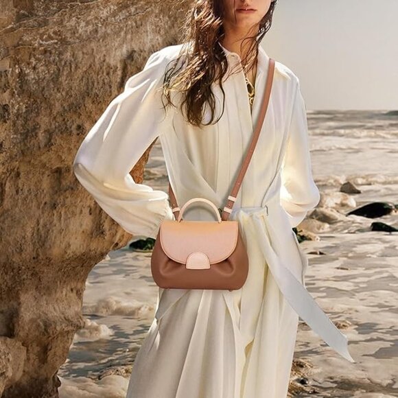 Neiman Marcus Vegan Leather Multicolor Top Handle Flap Bag - Picture 2 of 3